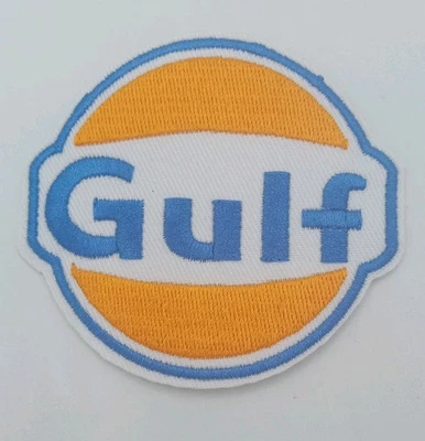 Gulf Oil Gas Service Station Logo 3.25" Round  Embroidered Patch Iron/ Sew On - Image 1 of 2