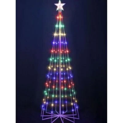 5 FT Christmas Cone Tree Light Light Show Christmas Tree Artificial Xmas Tree - Image 1 of 4