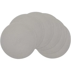 Round Braided Placemats Set of 6 Thick Fabric Place Mats Woven Table Mats for... - Picture 1 of 8