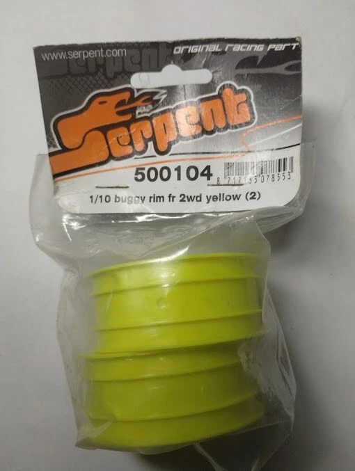 Serpent 12mm Hex 1/10 2WD Front Buggy Wheels (2) (SRX-2) (Yellow) [SER500104] - Image 1 of 1