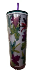 Starbucks Mug Spring Floral Tumbler Green Purple Red White 24 oz Cold Cup NEW - Picture 1 of 4