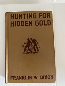 Hardy Boys Hunting For Hidden Gold autorstwa Franklin Dixon 1928 Tan Hardcover Edition
