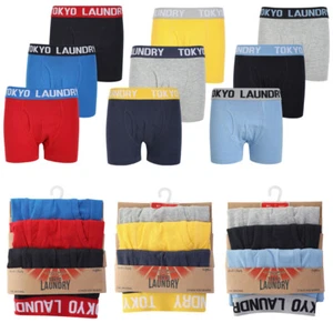 Tokyo Laundry Boys Boxer Shorts 3 Pack Boxers Trunks Stretch Underwear Plain New - Picture 1 of 22