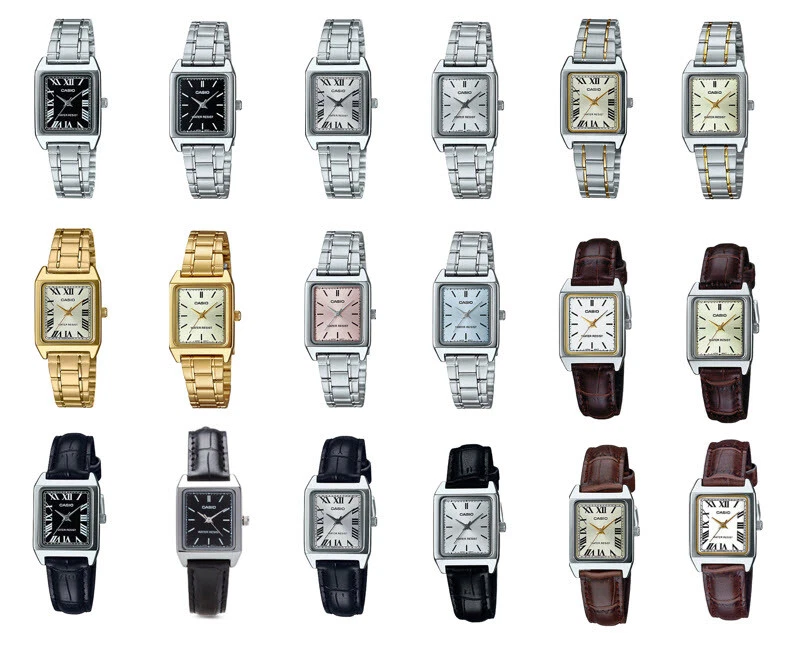 Reloj Casio para mujer LTP-V007 impermeable acero inoxidable/cuero Foto 1 de 4