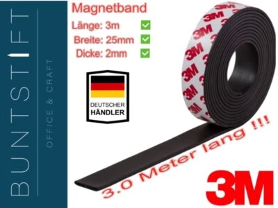 Magnetband 3,0 Meter oder Musterstück - selbstklebend mit 3M Qualitätskleber - Bild 1 von 4