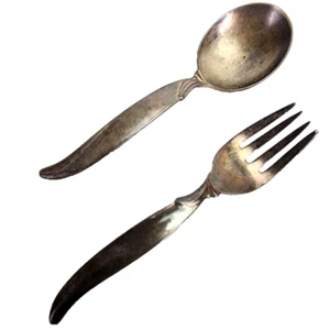 Holmes & Edwards IS Kind Silberbesteck Gabel Löffel Flair 50er Jahre zwei 4,25" Kinder - Bild 1 von 8