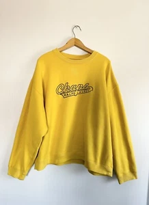 Vintage Chaps Ralph Lauren Sweatshirt Men’s Sz XL Yellow Embroidered Logo Fleece - Picture 1 of 11