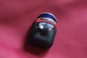 Sterling Silver 925 Ring 10.6g, Used Enamel - Picture 1 of 6