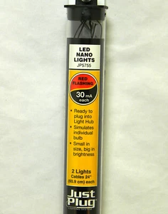 NEU Woodland Scenics JP5755 Just Plug Beleuchtungssystem Nano rot Blinker LEDs 2 Ct - Bild 1 von 3