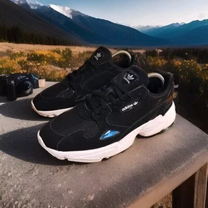 Size 8.5 - Adidas Falcon Core Black & White Great Condition! - Picture 1 of 10