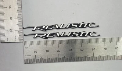 Realistic Speaker Badge Logo Emblem Custom Made Silver Pair Foto 1 de 4