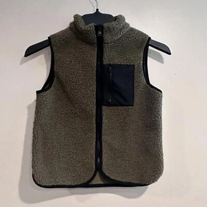 Scene And Hear Vest Boys Vest Size 8 Green Pockets Full Zip Mock Neck Sleeveless - Picture 1 of 4