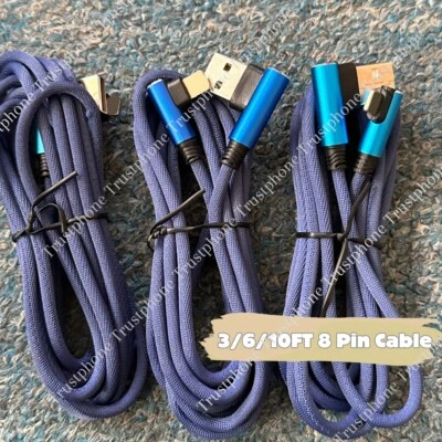 Cable cargador ángulo recto de 90 grados de 3/6/10 pies para Apple iPhone iPad cable de carga Foto 1 de 4