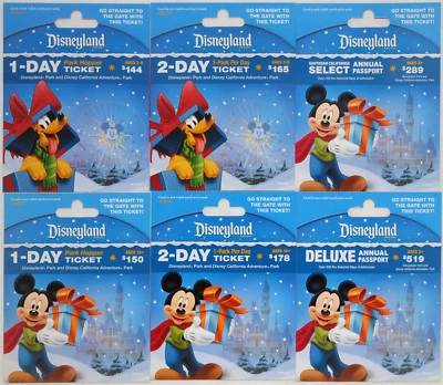 All 6 Different DISNEYLAND Passport Holiday Gift Cards 2014: Mickey and Pluto - Image 1 of 4
