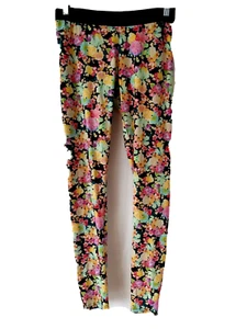 H&M Leggings Elastic Waist Band Multicolor Floral Print Size S #13173 - Picture 1 of 4