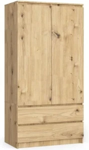BDW Kleiderschränk 2 Türen, 2 Schubladen, Garderobenschrank für Schlafzimmer - Bild 1 von 67