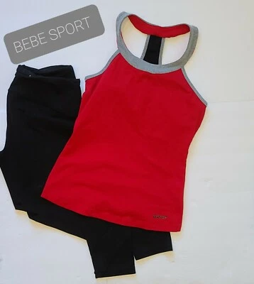 Sujetador Bebe Sport BBSP INCORPORADO Top Rojo/Negro/Gris Entrenamiento Elástico Top Mediano  Foto 1 de 4