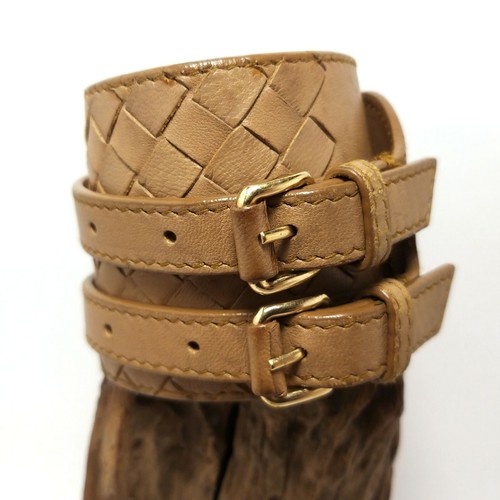 BOTTEGA VENETA Bracciale Fibbia Intrecciato Intrecciato In Pelle Doppio Avvolgimento