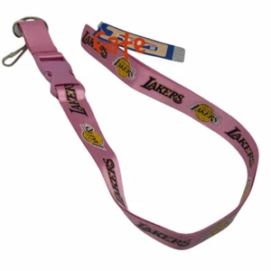 NBA Los Angeles Lakers Pink Team Lanyard Keychain Detachable - Picture 1 of 2