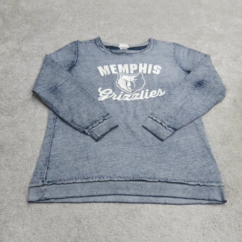 NBA Sweatshirts Mens Large Gray Memphis Grizzlies Logo Long Sleeve Crew Neck Cover