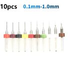 10 PCST 0.1-1.0MM Carbide Micro Mini Drill Bit Rotary Tools Engraving Crafts New
