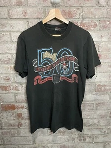 Vintage 90s Sturgis T Shirt Black Hills Rally 50th Motorcycle Classic Bike Med - Picture 1 of 5