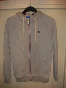 ADIDAS ORIGINALS FULL ZIP FLEECE HOODIE HOODED TOP - GREY - 2012 - SMALL -G68 - Picture 1 of 7
