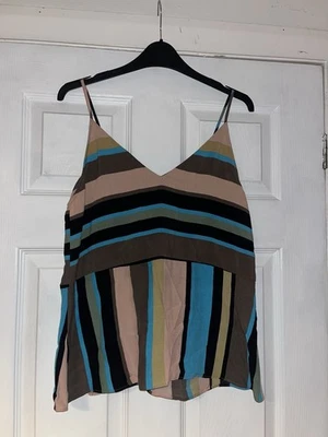 Women’s Zara Cami Vest Top Size Medium Multicoloured Stripes - Image 1 of 4