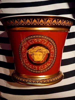 Versace Rosenthal Medusa red flower pot pot flower pot - Image 1 of 4
