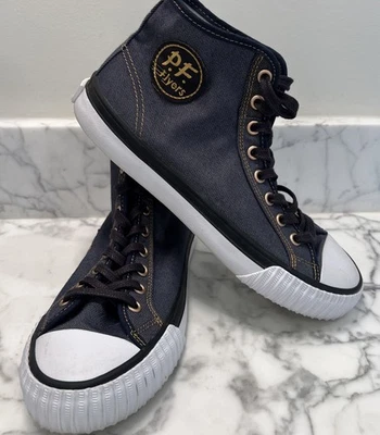 Zapatillas PF Flyers Center Hi High Top Denim Crudo Tallas M 6.5/W 8 Nuevas Foto 1 de 4