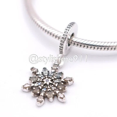 Auténtico copo de nieve cristalizado Pandora colgante - 791761NBLMX Foto 1 de 4