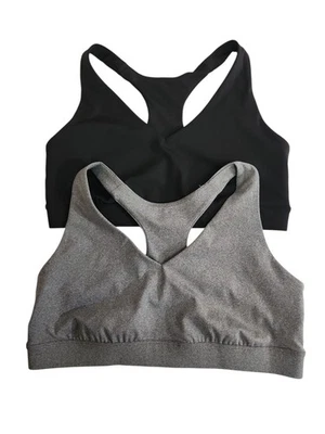 Lote 2 Sujetadores Deportivos Tek Gear Ultrastretch Impacto Medio Cuello en V Para Mujer XL SIN ALMOHADILLAS Foto 1 de 4