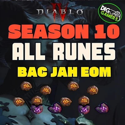 🔥DIABLO 4 SEASON 10 AL RUNES BAC JAH EOM IGNI ITEM PIT RUN GOLD MATS 🔥