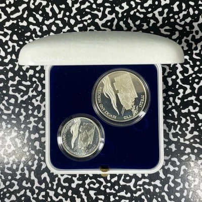 1993 Israel 2x Coin Proof Set Lot#B3000 Silver! With Case & COA - Image 1 of 4