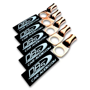 4 Gauge Copper Lug Battery Ring Terminals with 1/2" Hole - DBs Black Heat Shrink - Picture 1 of 2