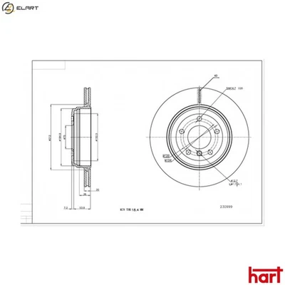 2x BRAKE DISC 230 999 FOR BMW 5/E60/E61 N43B20A N46B20B N47D20A/C M47D20 2.0L - Image 1 of 4