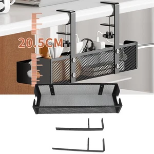 Under Desk Cable Management Tray Under Desk Storage Basket Carbon Steel With - Afbeelding 1 van 12