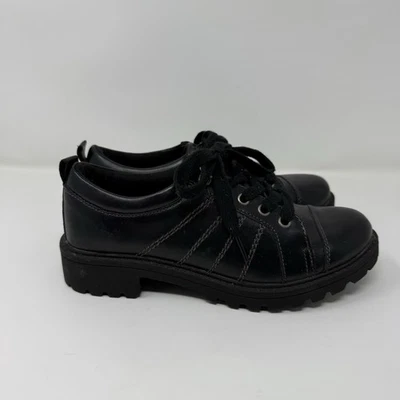 Zapatos Oxford Vintage Route 66 Años 90 Y2K Mujer Talla 7.5 Negros Gruesos Grunge Lug Foto 1 de 4