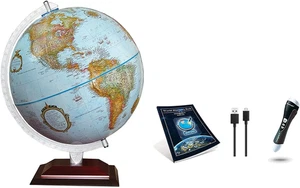 Alamo Intelliglobe Globe: 12" Raised Relief US Cartography with Hardwood Base & - Picture 1 of 6