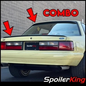 COMBO Rear Roof Wing & Trunk Lip Fits:Ford Mustang Notchback 1979-1993 244L/284R - Picture 1 of 16