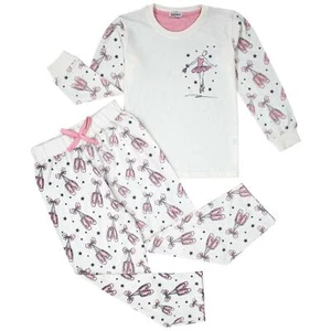 Mädchen Ballerina Baby rosa Druck Kinder PJs 2-teiliges Baumwoll-Set Alter 2-13 Jahre - Bild 1 von 9