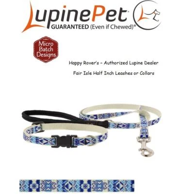 Collares o correas Lupine Lifetime Limited Run para perros - copos de nieve de 1/2" - FAIR ISLE Foto 1 de 4