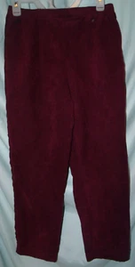Draper's & Damon's Dark Burgundy Red Pull On Sueded Dress Pants PS NWOT (H2B) - Picture 1 of 2