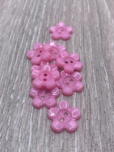 15mm Pink Baby and Children's Flower Buttons 2 Hole Acrylic Cardigans Knitting - Picture 1 of 14