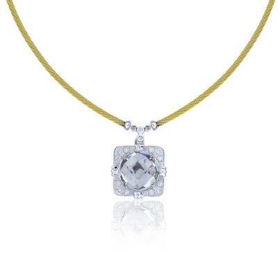 Charriol Classique 17" Oro Amarillo 18K Topacio Inoxidable Diamante Natural GN-2647-P Foto 1 de 4