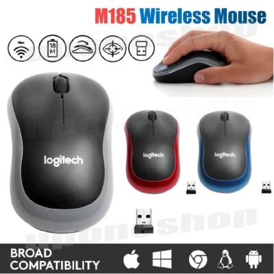 M185 Maus Wireless Schnurlos Mouse Kabellos Funk + USB Empfänger 1000DPI - Bild 1 von 4