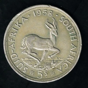 SOUTH AFRICA - 5 SHILLINGS 1958 KM# 52 - Picture 1 of 2