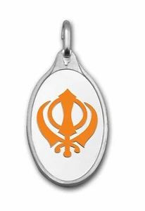 Colgante Khalsa/Khanda Sikh de plata pura 999,9 paquete sellado de 5 gramos de color - Imagen 1 de 5