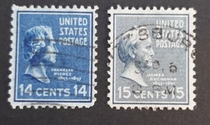 United States 1938 Presidents. 14 and 15c. Fine used. Ref B144 - Picture 1 of 2