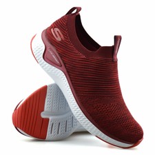 sketchers red trainers